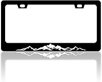 Vista 27 de Marco de matrícula de flores de cerezo con hermosas flores rosadas, divertido soporte de accesorio de automóvil de acero inoxidable para mujeres