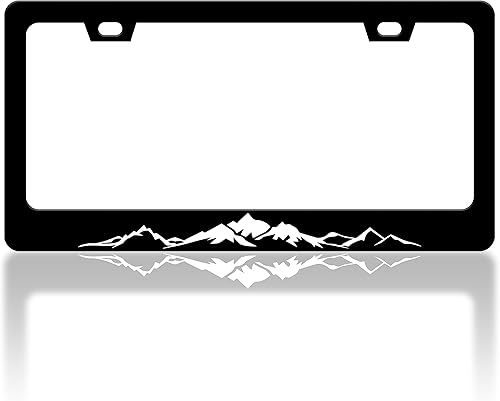 Miniatura 27 de Marco de matrícula de flores de cerezo con hermosas flores rosadas, divertido soporte de accesorio de automóvil de acero inoxidable para mujeres