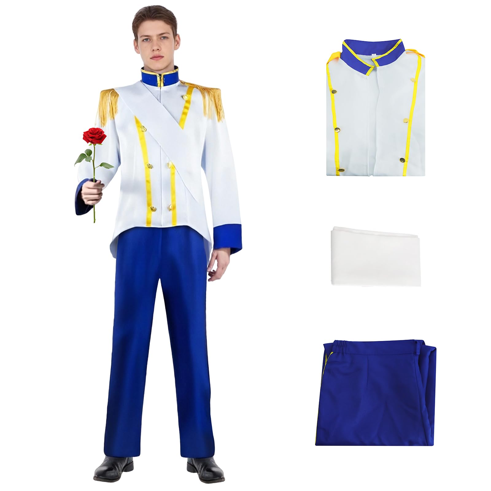 Prince Eric Costume for Mens Cosplay Halloween Uniform Outfits Dress Up similar 