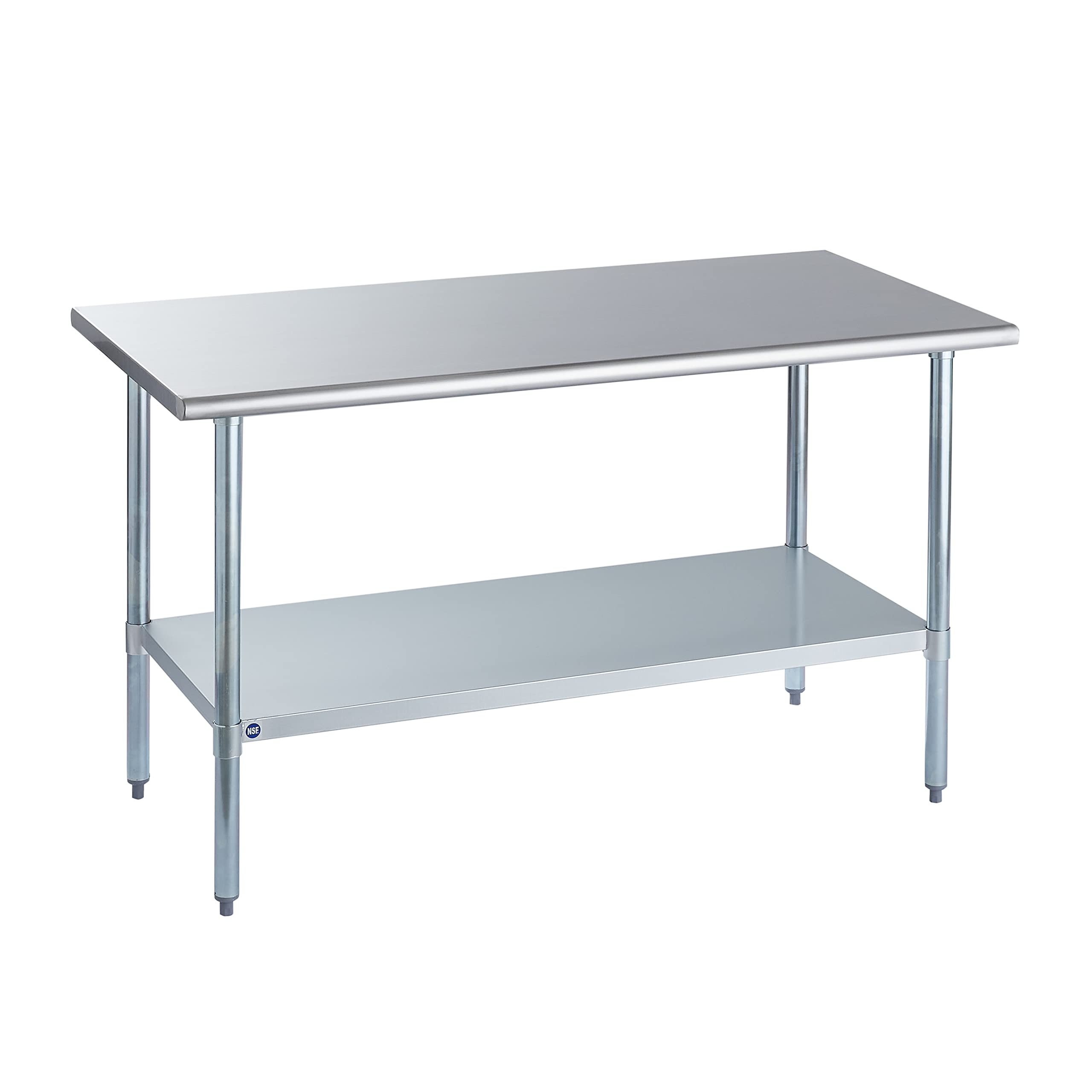 Rockpoint NSF Commercial Kitchen Adjustable Under Shelf and Table Foot for Restaurant, Home and Hotel, 60x30inch, Metal Grey