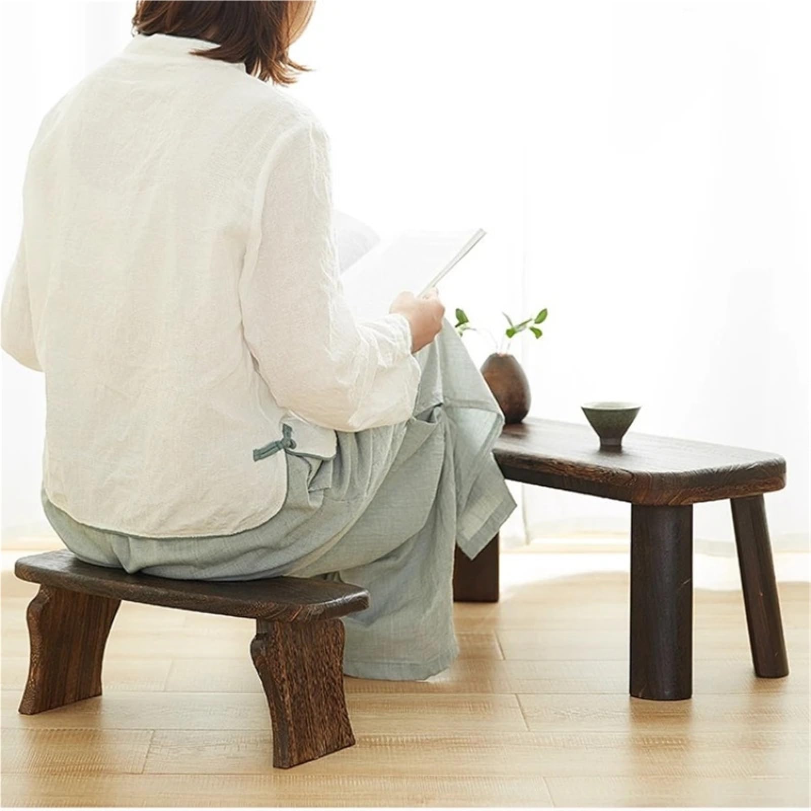 Zafu Meditación Taburete de meditación Madera Maciza, Banco Zapatos Entrada, Silla for arrodillarse, Sentarse(ARC Stool)