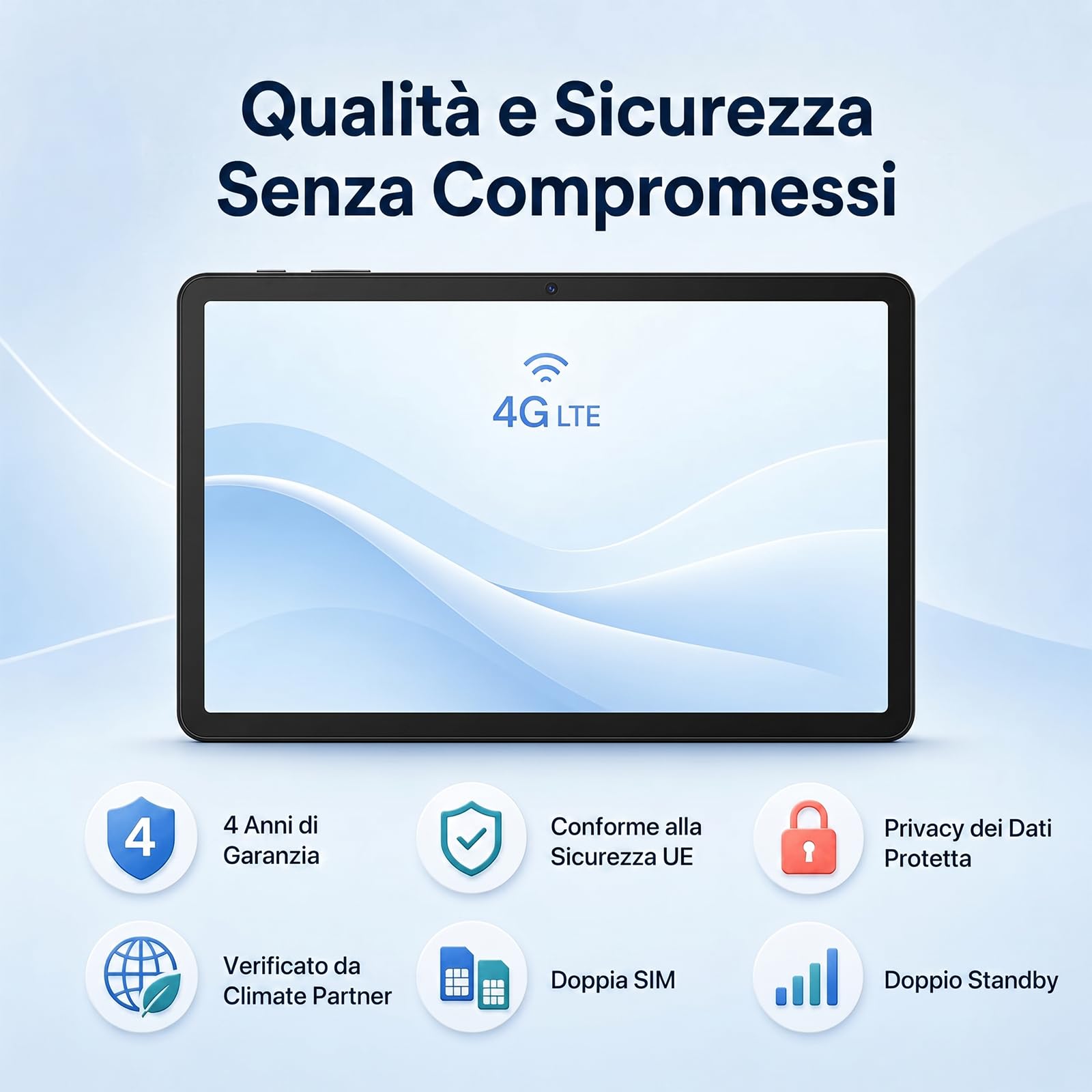 Tablet Android 16 da 11,5 Pollici con Bundle Tastiera, Display BOE 2.8K | Ampio spazio 32GB+256GB | Luminosità 500 nit | Gemini AI | Slot Dual SIM e garanzia di 4 anni per famiglia, studenti e viaggi