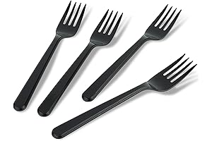 PlasticPro 50 Pack Heavy Weight Black Plastic Forks