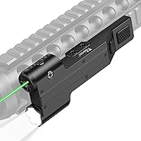 Vista 1 de EZshoot Combo de luz láser de rifle de 1600 lúmenes con recargable por USB, combo de luz láser verde compatible con riel Picatinny, linterna táctica