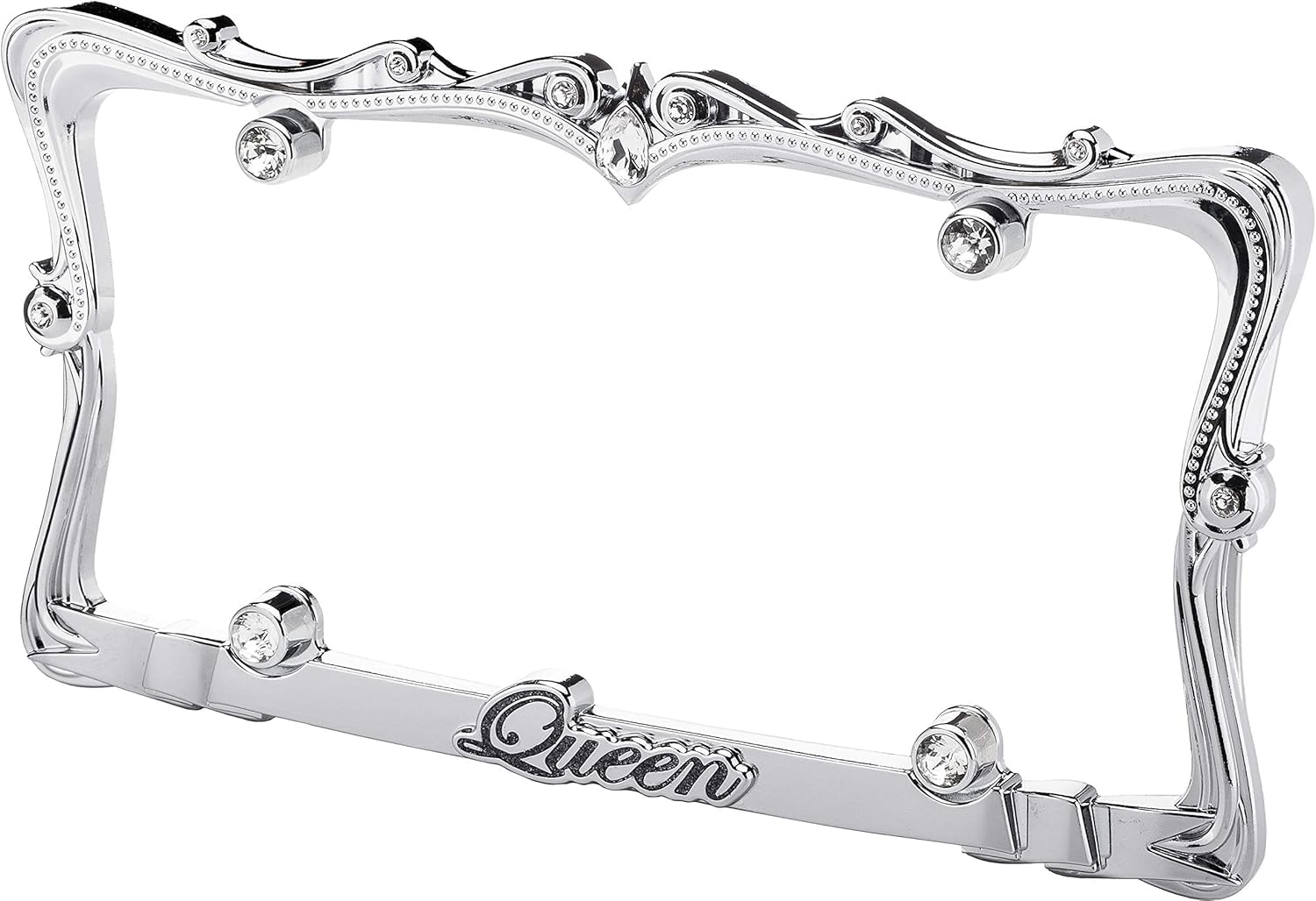 CRUISER ACCESSORIES 22630 License Plate Frame - Queen, Chrome-Plated Metal with Fastener Caps