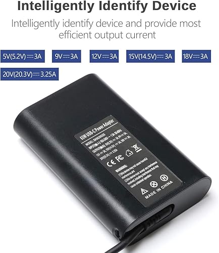 Miniatura 5 de Cargador USB-C para laptop de 65 W y 45 W compatible con Dell XPS 13, Latitude 5440 5540 5450 5420 7420 5520 E5440 E5430 5320 7440 5430 5530 7430