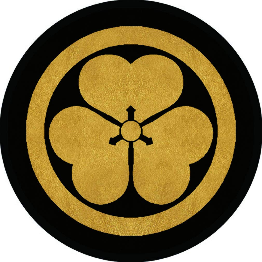 Amazon.co.jp: 家紋シール 酒井忠次 丸に片喰 直径4cm 丸型 4枚