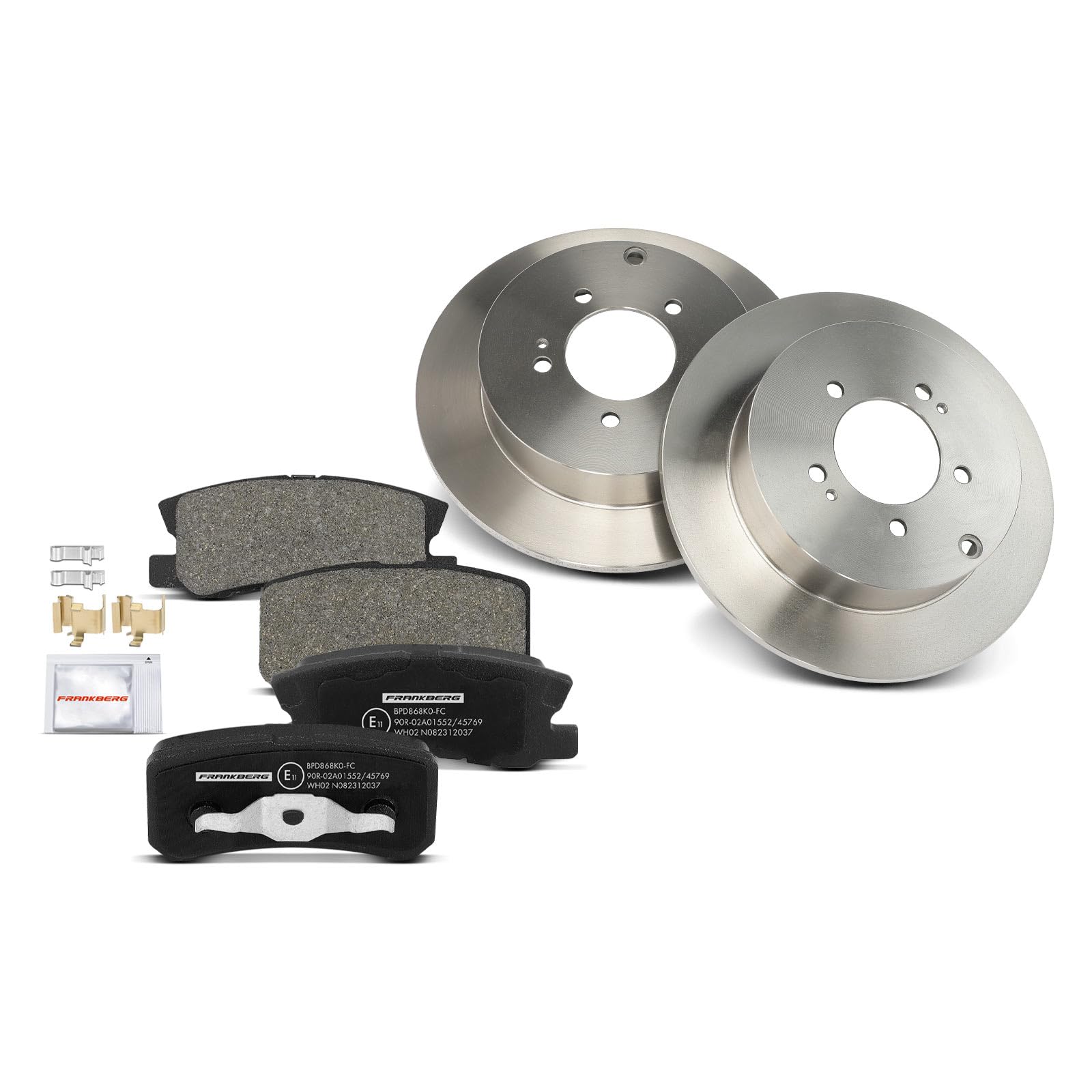Frankberg 2x Bremsscheiben + 4x Bremsbeläge Hinten 4615A035 | Kompatibel mit Lancer VIII Sportback CXA, C-Crosser Enterprise VU VV, C-Crosser VU VV, Lancer VIII CYA CZA, Outlander II CWW