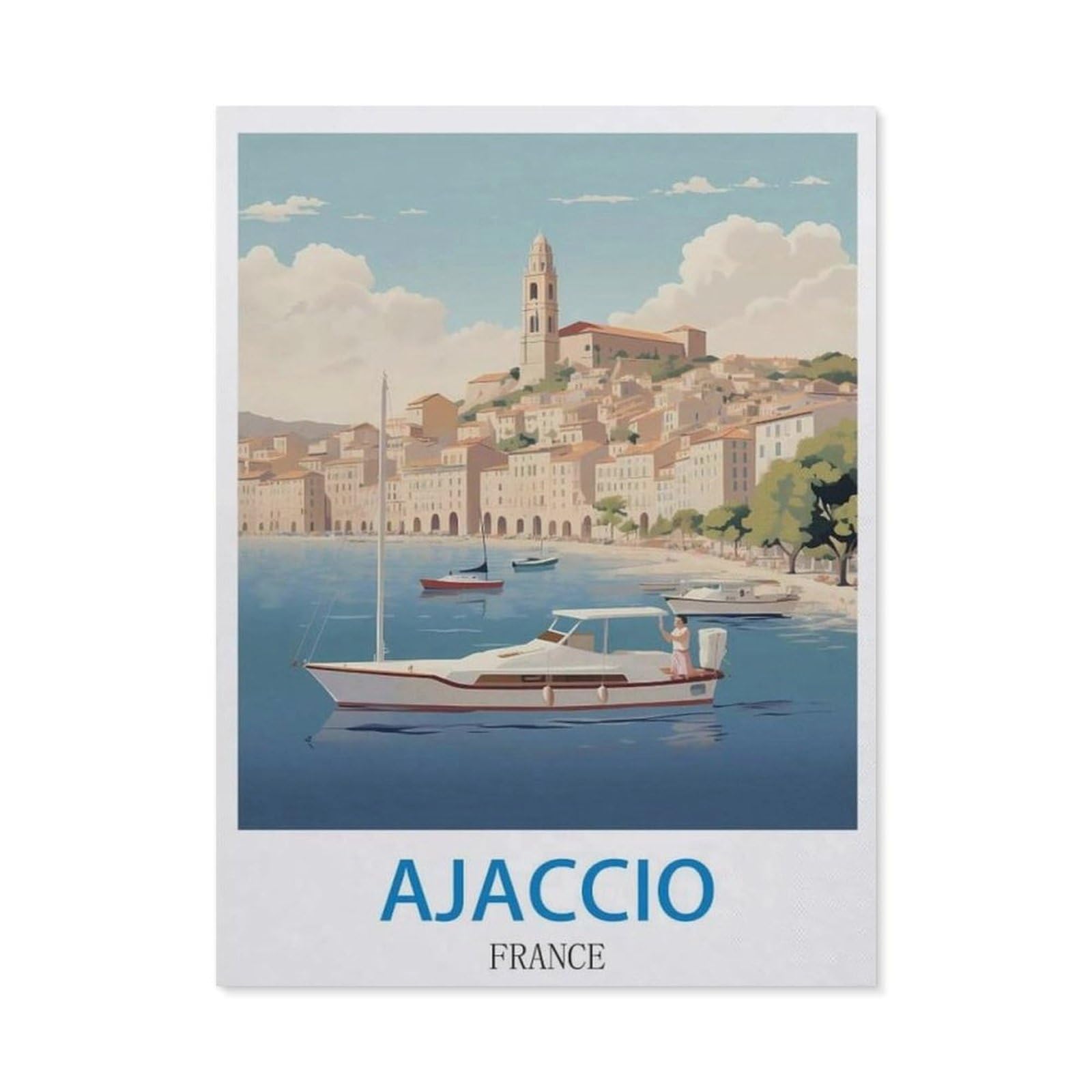 Ajaccio France，Funny Vintage Metal Tin Sign Kitchen Bathroom Office Garage Bar Cafe Restaurant Shop Cave Home Wall Decor Art Ideas Gift Tin Sign(15x30cm）6x12 inch-EE55
