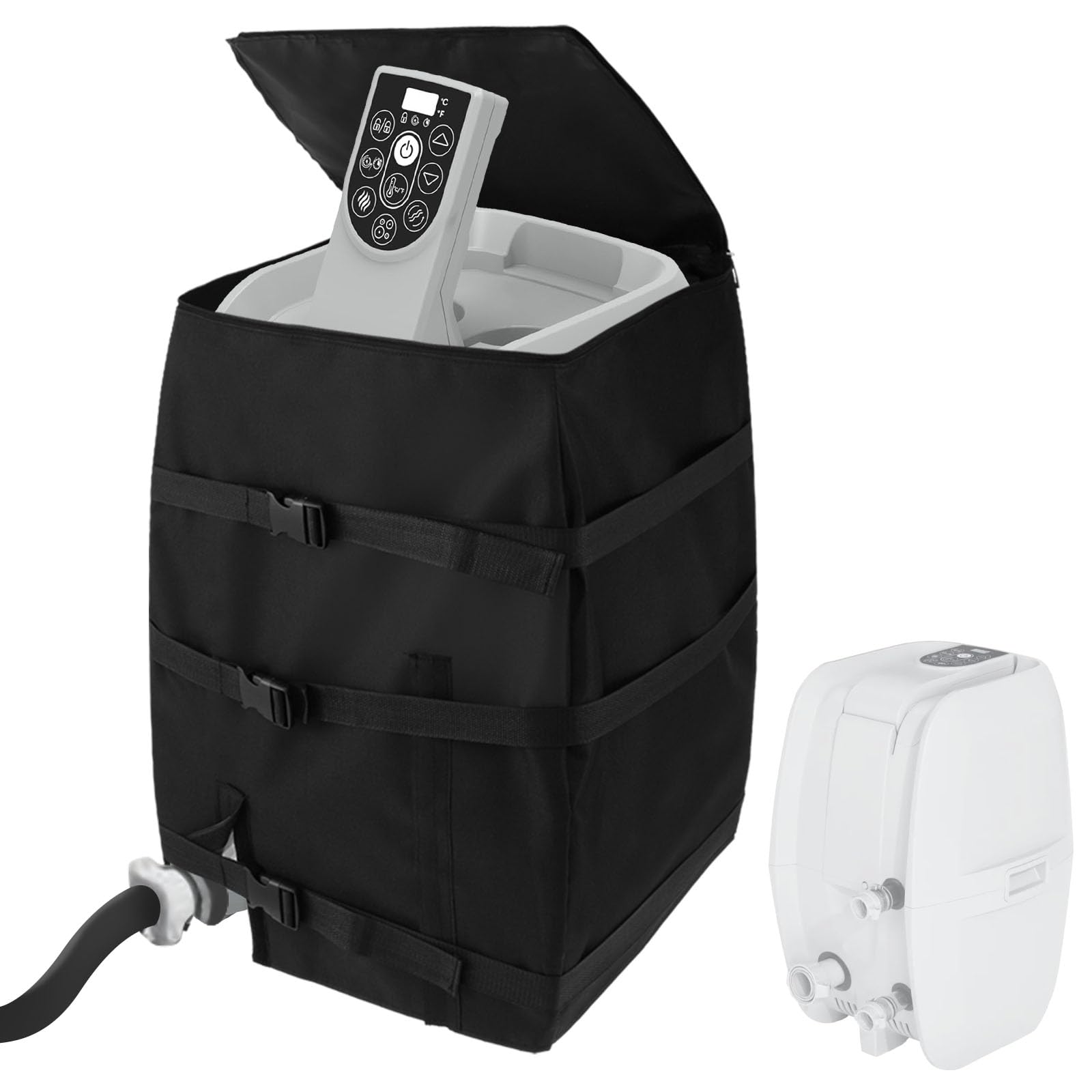 Hot Tub Spa Heater Pump Cover, Heavy Duty Inflatable Hot Tub Pump Cover with Zipper Opening for Multiple Hot Tub Spa Heater Pump on Market 16.9x14.96x21.2inch