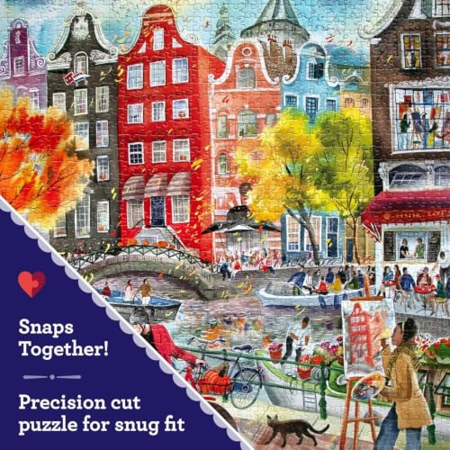 Image of eeBoo Artists in Amsterdam 1000 Piece Square Jigsaw Puzzle, 23 inch x 23 inch