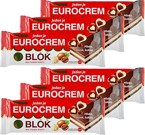 Eurocremblok Chocolate Bars 90g 3.2 oz, Pack of 6