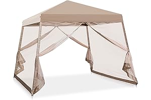 COOS BAY 10x10 Slant Leg Pop Up Canopy Tent with Mosquito Netting