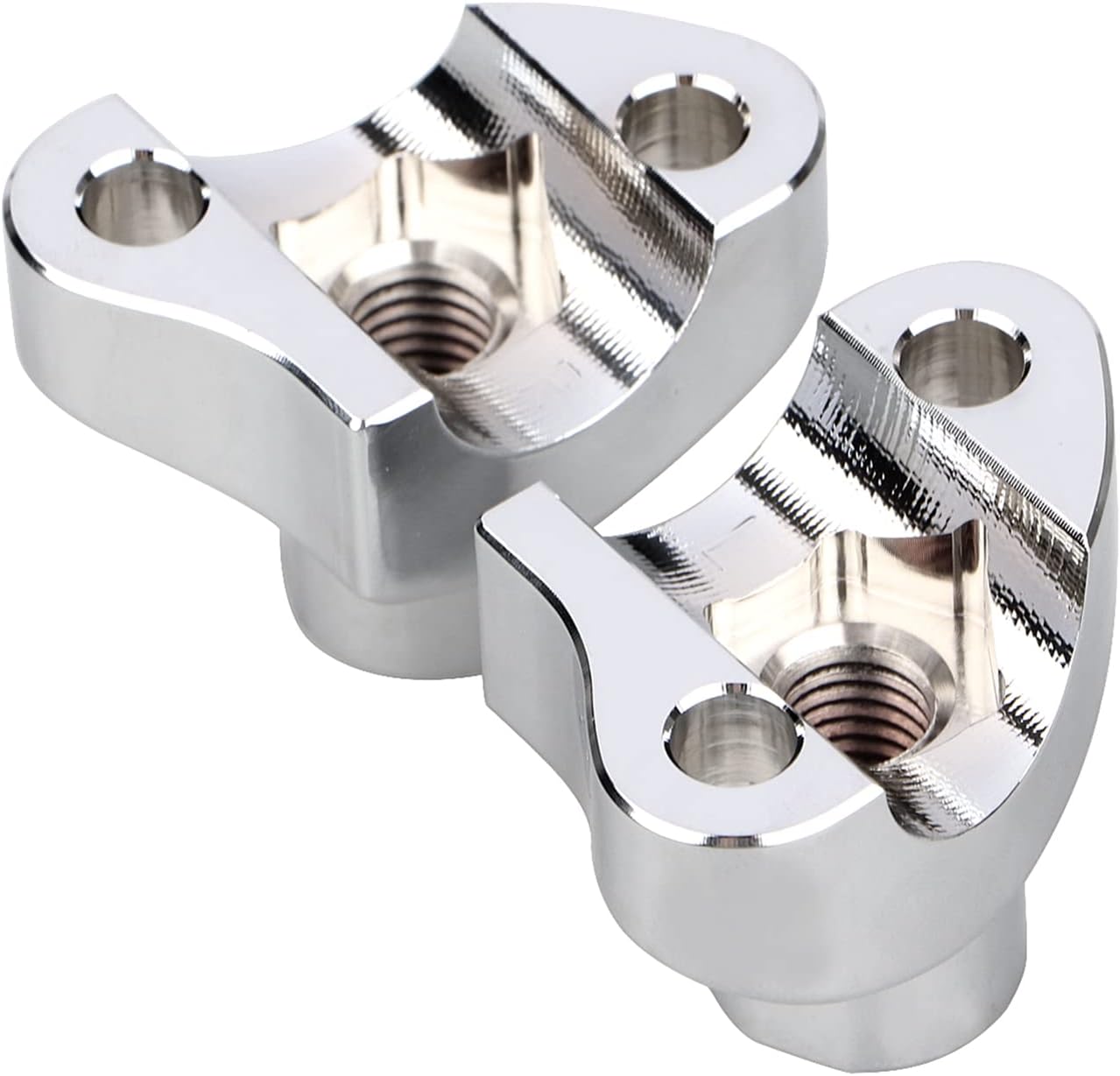 Aluminum CNC Chrome 1.5 Inch Tall Handlebar Risers Bottom for Harley 1" Bar Sportster XLH XL 883 1200 Dyna Street Bob Fat Boy Heritage Softail FL