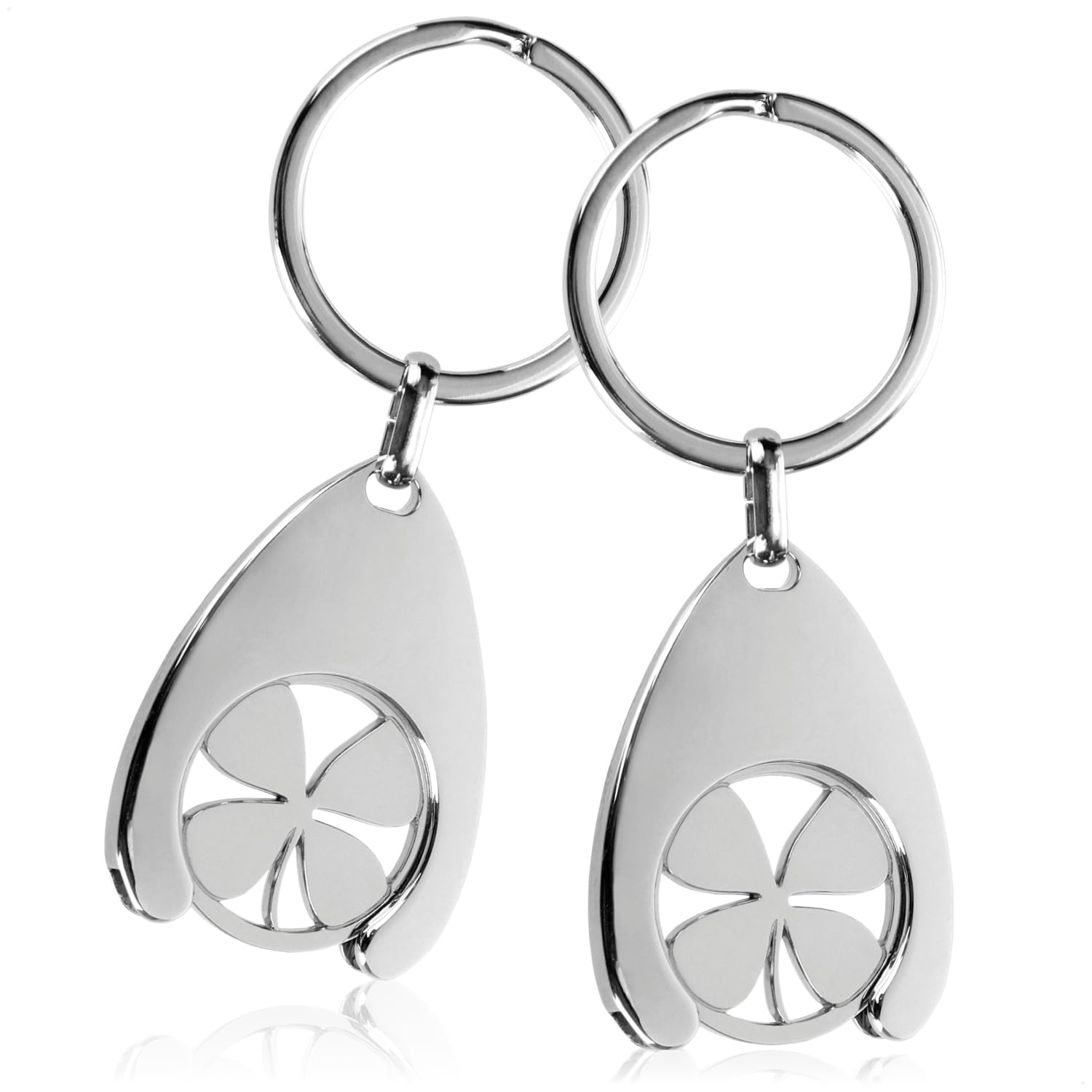 com-four® Schlüsselanhänger Schutzengel mit Einkaufswagenchip, Engel mit herausnehmbarem Einkaufs-Chip für den Einkaufswagen