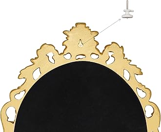 SIMON'S SHOP Oval Mirror Baroque Style Decorative Mirrors for Wall, 18.3 x 13 inches, Gold, Vintage Decor