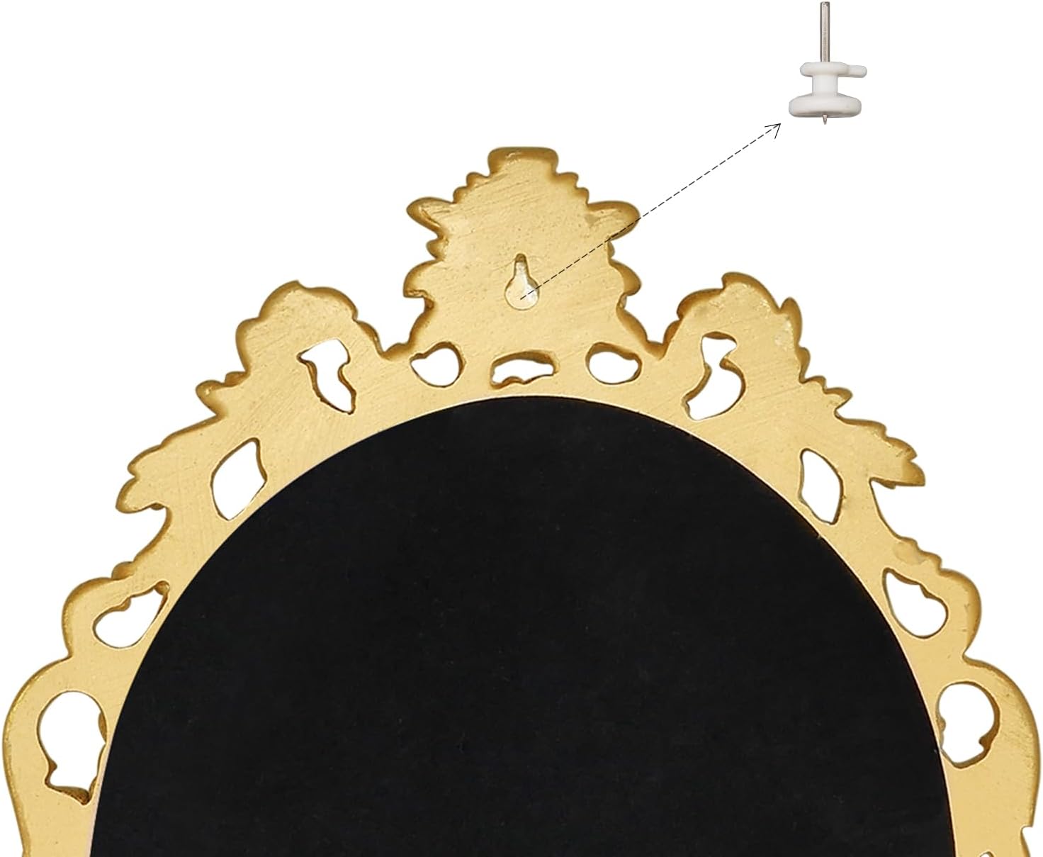 SIMON'S SHOP Oval Mirror Baroque Style Decorative Mirrors for Wall, 18.3 x 13 inches, Gold, Vintage Decor