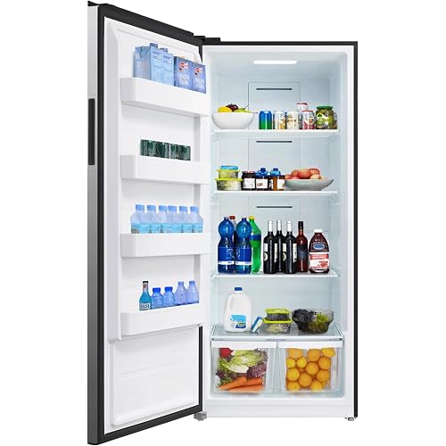 SMETA 21 Cu. Ft Freezer Upright, Stand Up Convertible All Refrigerator with Glass Shelves, Frost Free, Energy Saving, Led Light, Deep Tall Freezers Freezerless for Garage, Kitchen, Home, Office