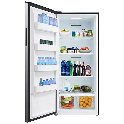 21 Cu. Ft Upright Freezer Stand Up, Convertible Stainless Steel All Refrigerator, Frost Free Deep Tall Freezers Freezerless Refrigerator for Garage, Kitchen, Home, Office