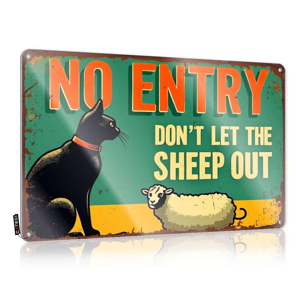 No Entry. Don't Let The Sheep Out. Artwork Classy - Vintage Wall Art Affirmation Vintage Wall Art(30X40CM)