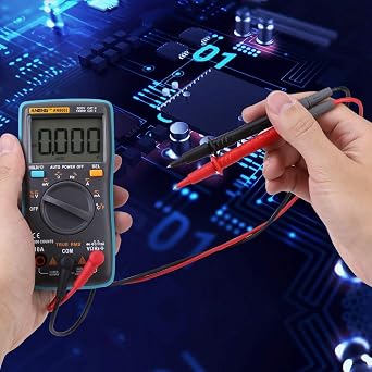 Akozon Digital Multimeter Autoranging,AN8002 True-RMS Digital Multimeter AC DC Voltage Ammeter Current Ohm Meter-Diode/Shutdown,Frequency and Duty Cycle Measurements-LCD Display-6000 Counts