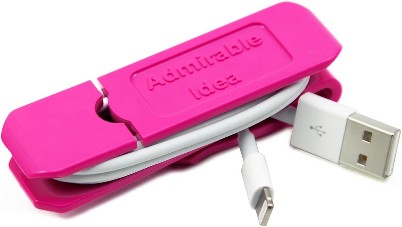 Portable Earbud Headphone Organizer Winder/Multifunctional Earphone Cords Holder Storage Wrap/USB Cable Wire Manager,Rose red