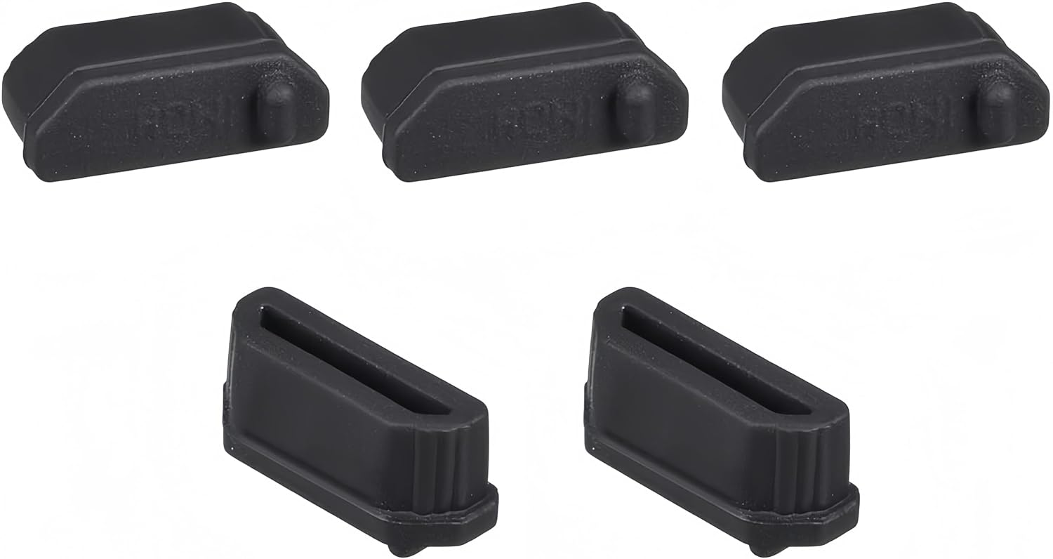 5Pcs Silicone HDMI Female Port Anti-dust Covers for Desktop Computers Laptops TV Projectors, Anti Dust Plugs Caps Covers Anti Dust Protector Black