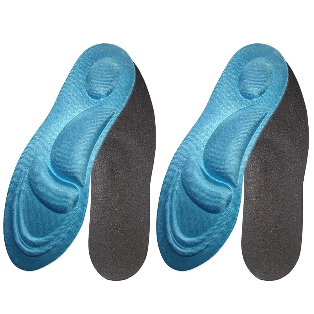 2 Pairs Breathable Shoe Insoles for Men Full Length Replacement Insoles 4D Arch Support Comfort Insole Replacement Insoles