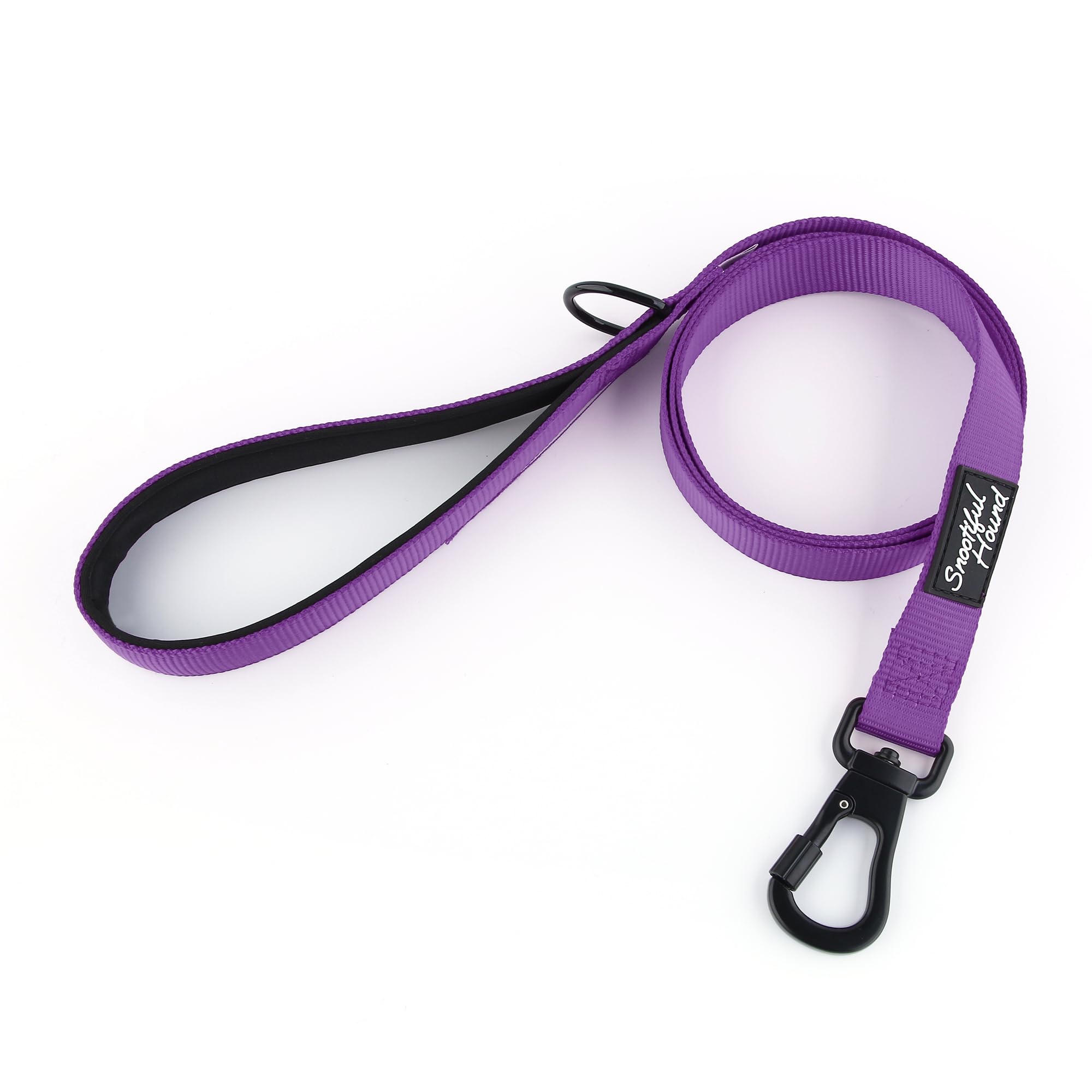 Snootiful Hound Secure Locking Dog Lead with Padded Handle - Carabiner Dog Leash - Anti Theft (Purple, 120cm)