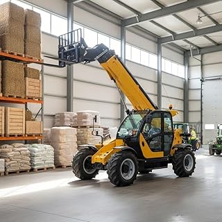 Telescopic Forklift with Strong Traction Force for Job Site Operations – Heavy-Duty Extendable Reach Handler for Construction Sites, Material Handling, Warehouses, and Agriculture Work