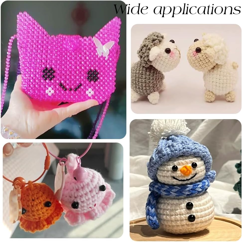 PandaHall 1070pcs Black Round ABS Plastic Pearl Beads, 6 Sizes Smooth Spacer Beads for Bracelet, Necklace, Earring Jewelry Making, 3/4/5/6/8/10mm - Image 6