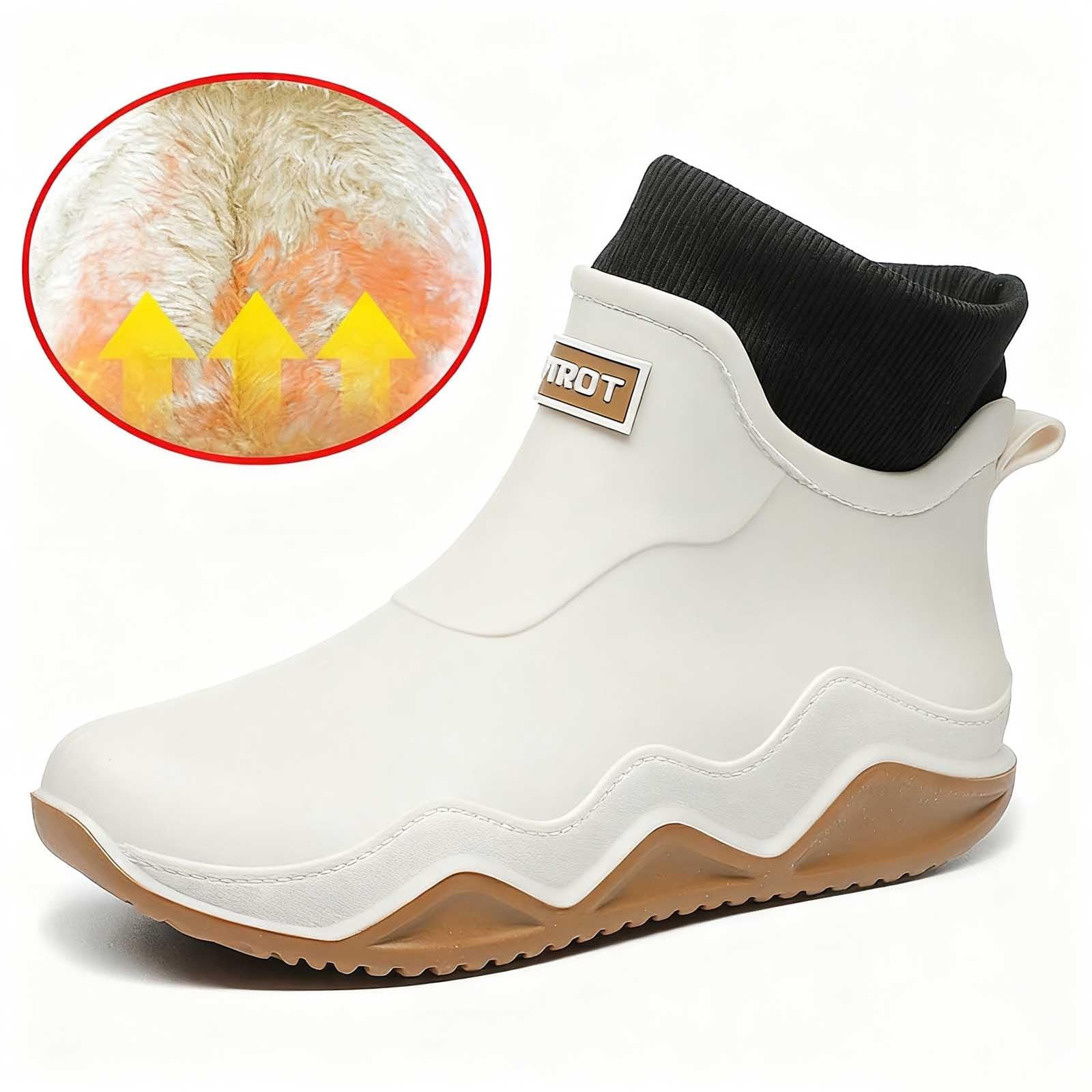 Gummistiefel Damen Gefüttert - Rutschfeste Regenschuhe Wasserdicht Atmungsaktiv Gummistiefeletten Regenstiefel mit Futter Outdoor Unisex Erwachsene Stiefeletten Garten Leichte Rain Boots Stiefel
