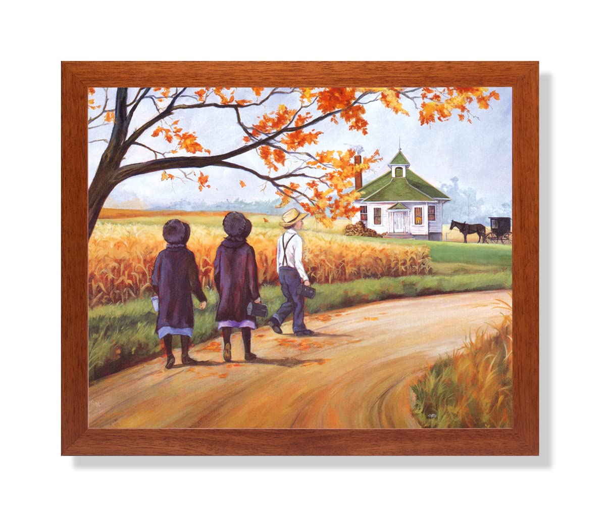 Amazon.com: Amish Children Walking to School Horse Buggy Art Print
