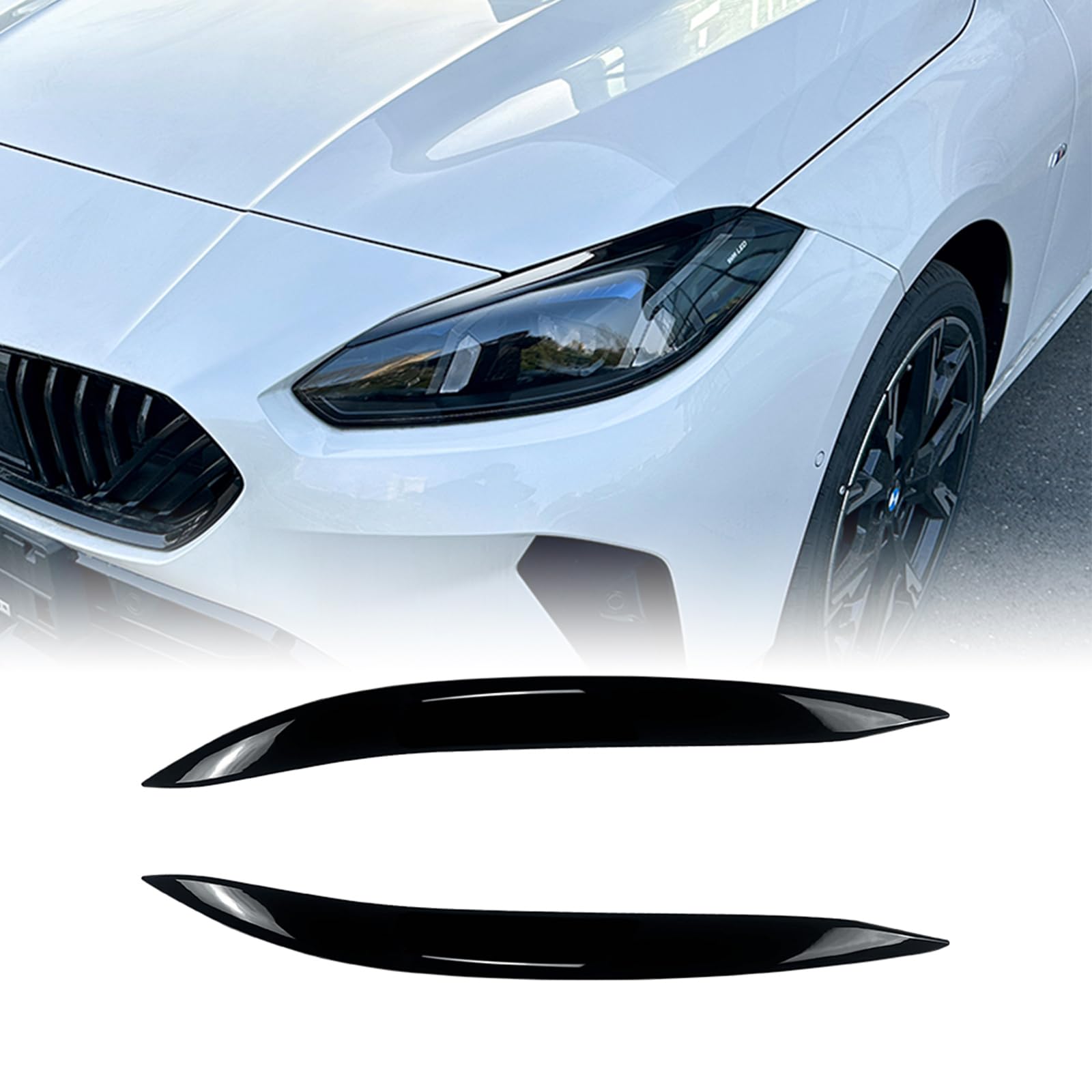 Frontscheinwerfer Augenlid Augenbrauen Trim für BMW F70 F74 2024-2025 Schwarz