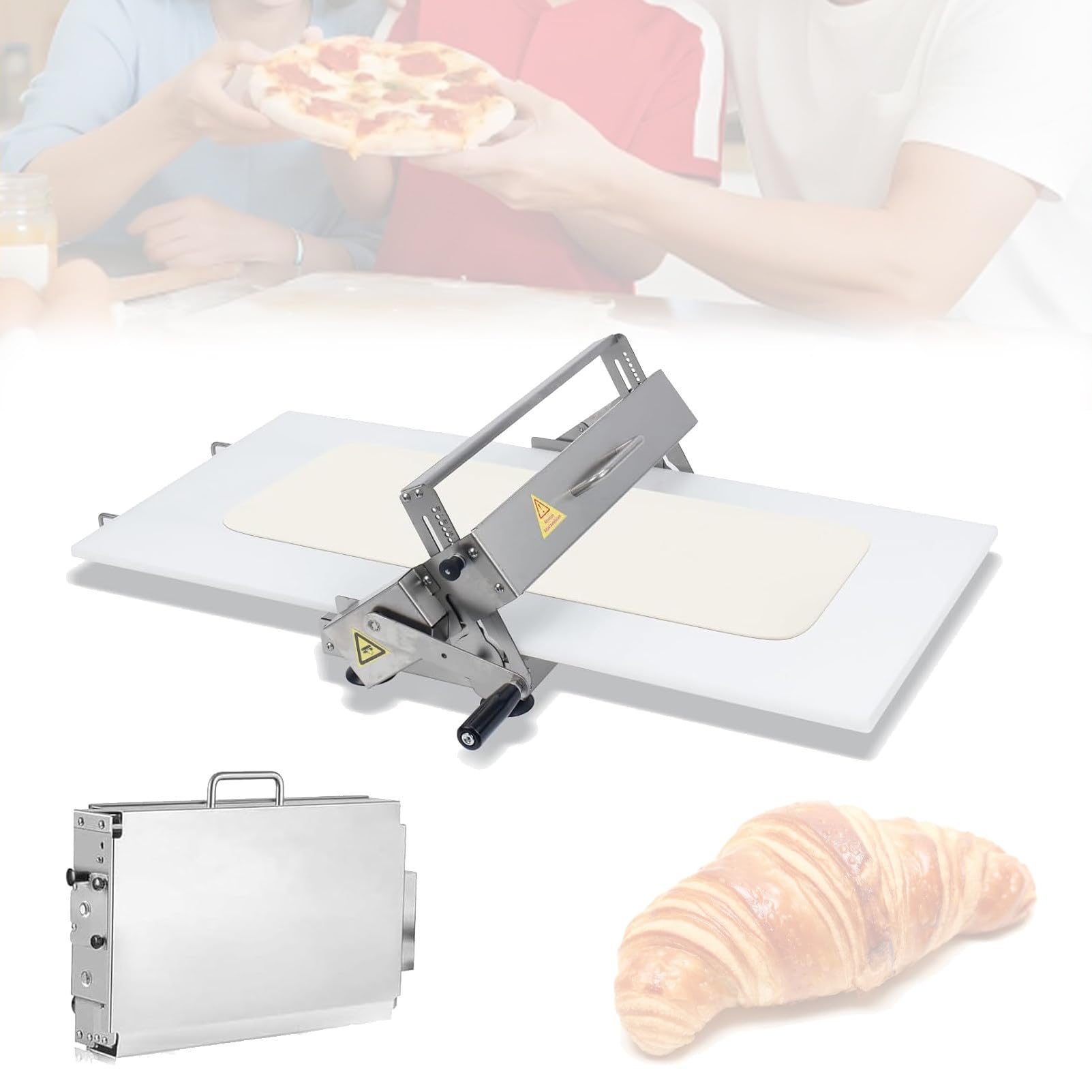 Máquina de rodillo de masa manual, prensa laminadora para panadería
