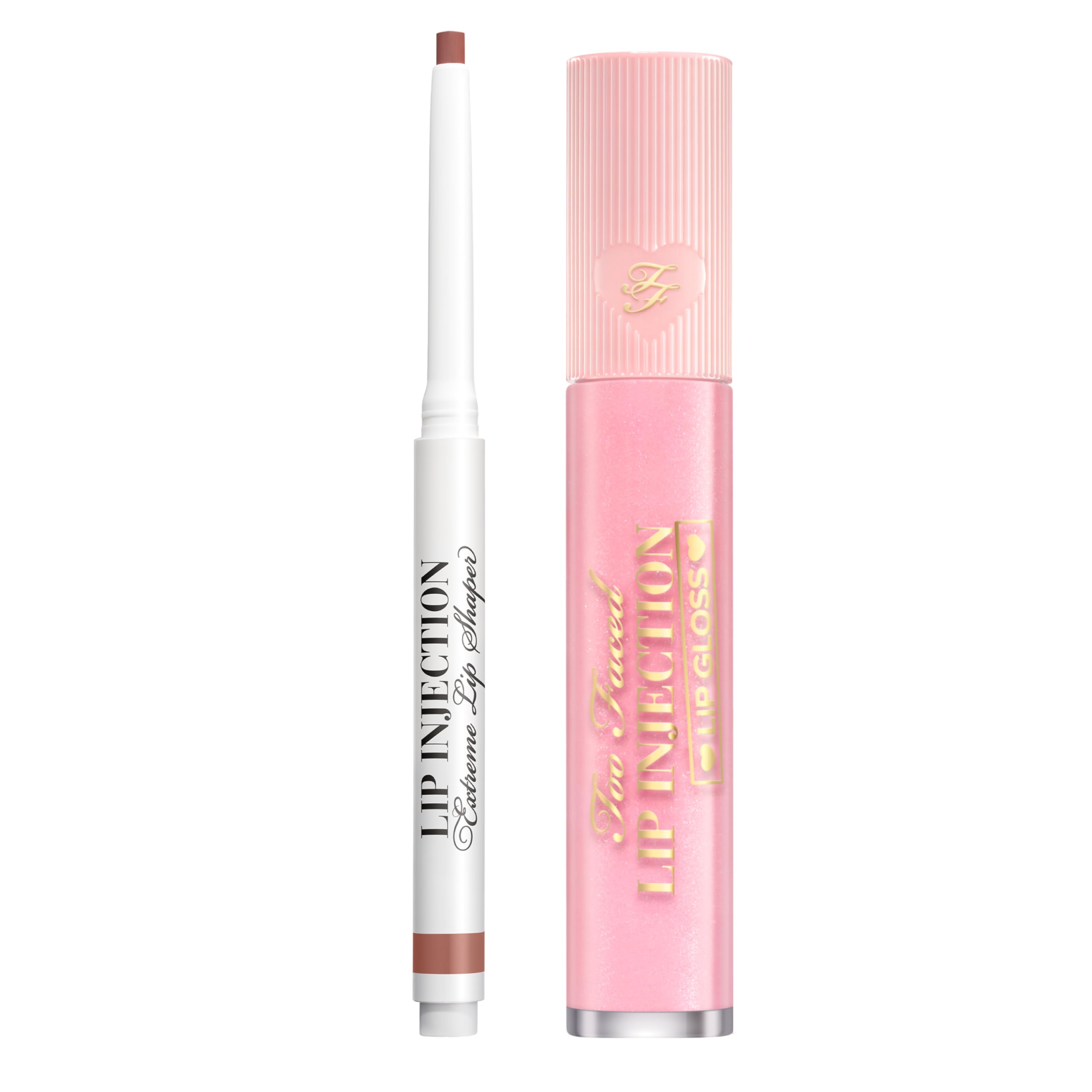 Too Faced Lip Injection Extreme Lip Shaper in Puffy Nude Lip Injection Lip Gloss in Pretty Pony Lip