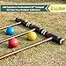 SpexDarxs Six Player Croquet Game, 35’’ Croquette Set with Premium Wooden Mallets/Colored Balls/Wickets/Stakes/Carrying Bag, Classic Outdoor Backyard Lawn Games for Teens Adults Family