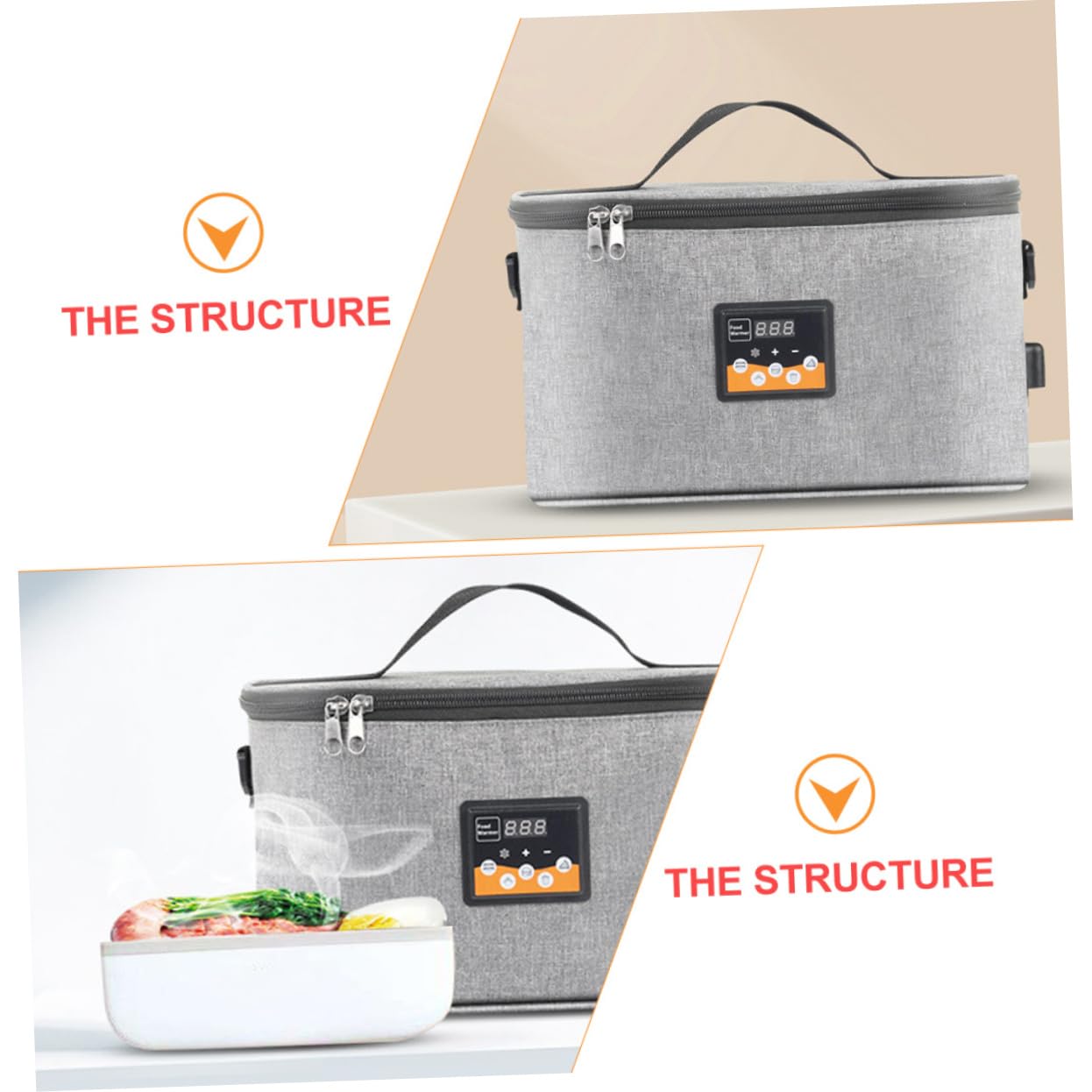 ULTECHNOVO Chauffe-biberon Portable 8l en Tissu Oxford, Affichage la Température Instantanée, Prise 12v et Sangle, pour Voiture et Extérieur