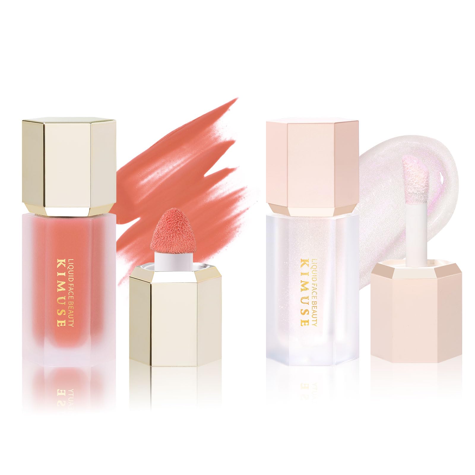 KIMUSE Liquid Blush & Weightless, Long-Wearing, Smudge Proof, Natural-Looking, Dewy Finish Glow Liquid Filter