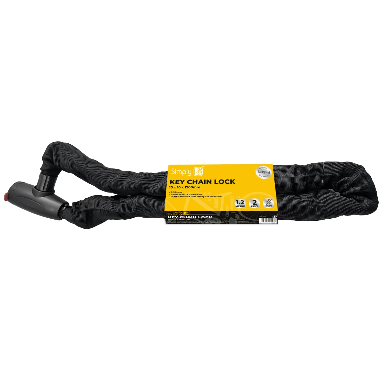 Simply Lucchetto a catena per bicicletta, massima sicurezza, materiali di alta qualità, resiste a tagli e manomissioni, per moto, biciclette, biciclette elettriche, mountain bike, cancelli e