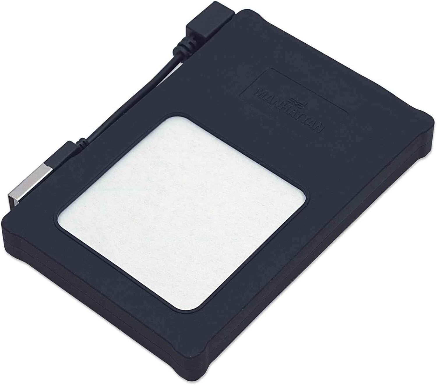Free Shipping Over $50 Manhattan Hi-Speed USB 2.0 2.5-Inch SATA Drive Enclosure Black, Silicone (130103)