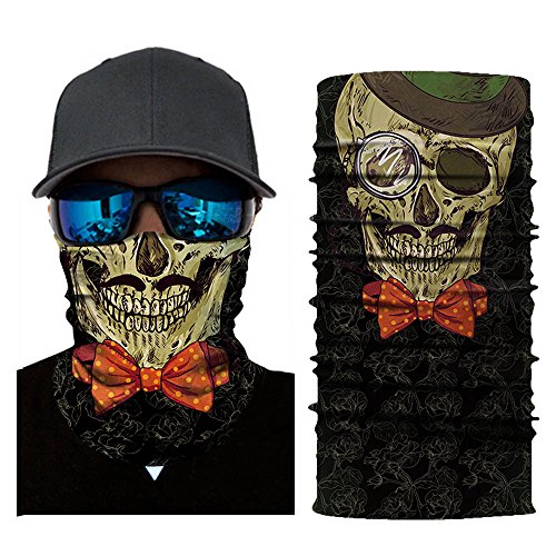 Kanpola Multifunktionstuch Totenkopf Schlauchtuch Damen Herren Sport Halstuch,Atmungsaktiv & Schnelltrocknend Halsschlauch,Motorrad Wind Face Shield,Halloween KostüMe Cover