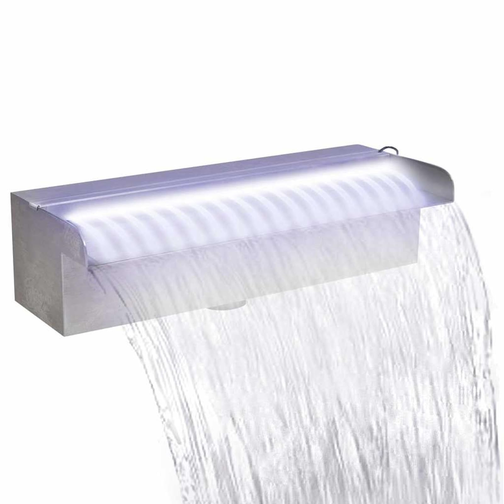 Edelstahl Pool-Fontäne mit LED-Beleuchtung, 30x11,5x8 cm, für Teich oder Pool Poolzubehör 41671