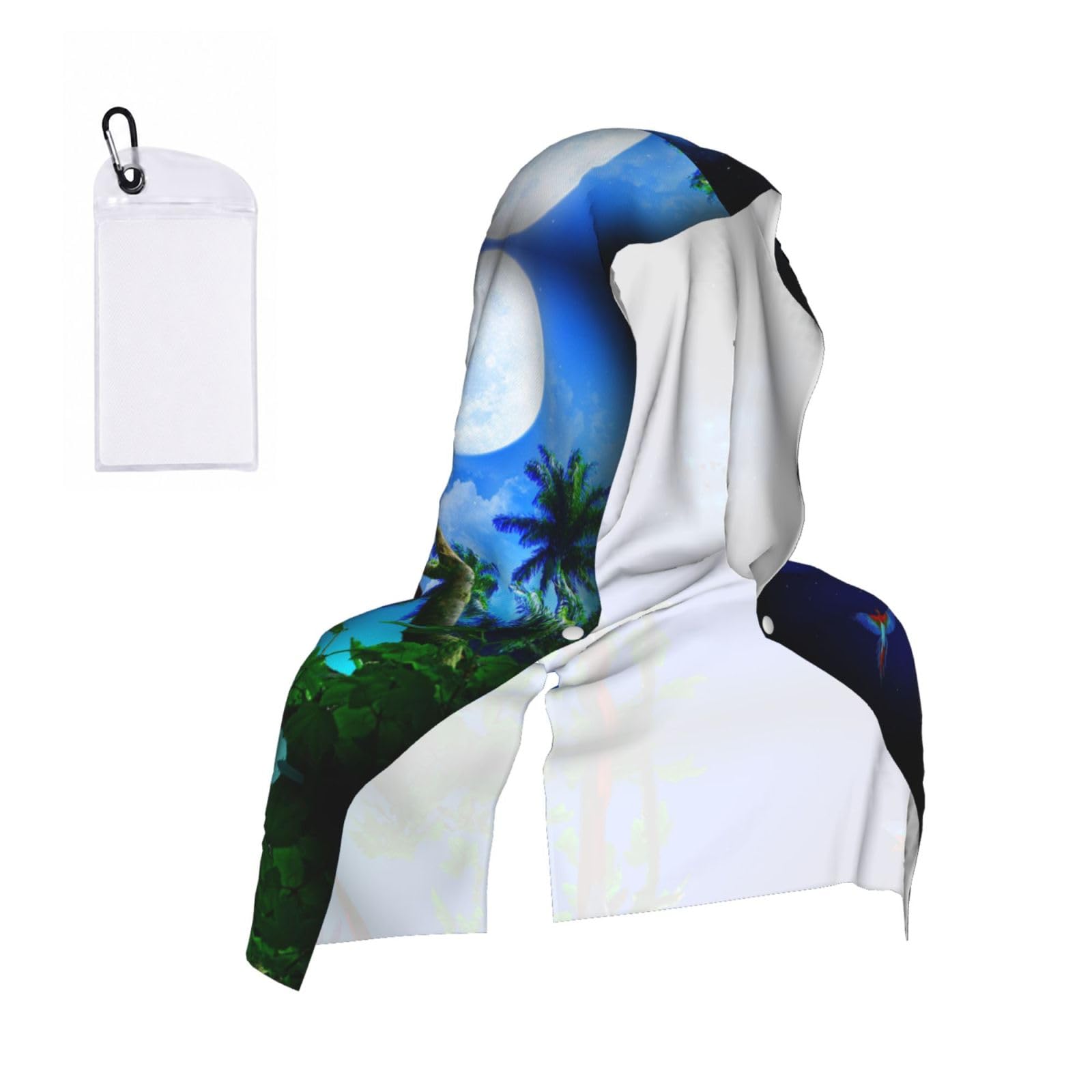 ESNAIUVCD Parrots Print Multifunctional Cooling Hoodie Bandana Portable Sweat Absorbing Design For Beach Workouts Exercise Heat Relief Accessories