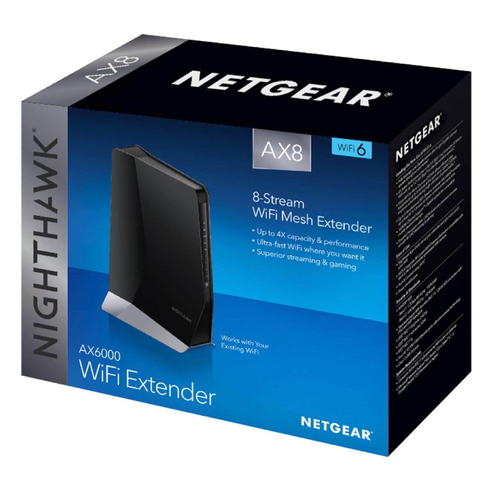 NETGEAR Nighthawk AX8 EAX80 WiFi 中継機 NETGEAR Repetidor WiFi 6 Mesh EAX80, Amplificador señal wireless