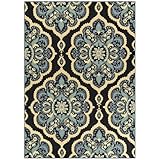 Maples Rugs Vivian Medallion - Alfombra para sala de estar y dormitorio (5 x 7 cm),color azul persa