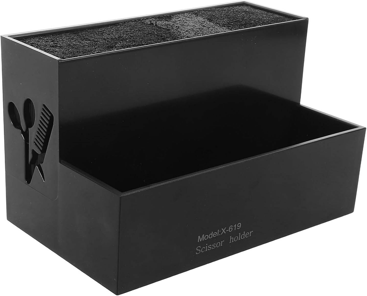 Abaodam Portable Black Scissor Storage Box with Anti-slip Design, Multifunctional Hair Tool Organizer for Shears and Scissors, for Hair Salons and On-the-go Services