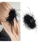 Brinie Feather Hair Claw White Hair Claw Clamps Hair Catch Barrettes Nonslip Hair Jaw Clamps Head...