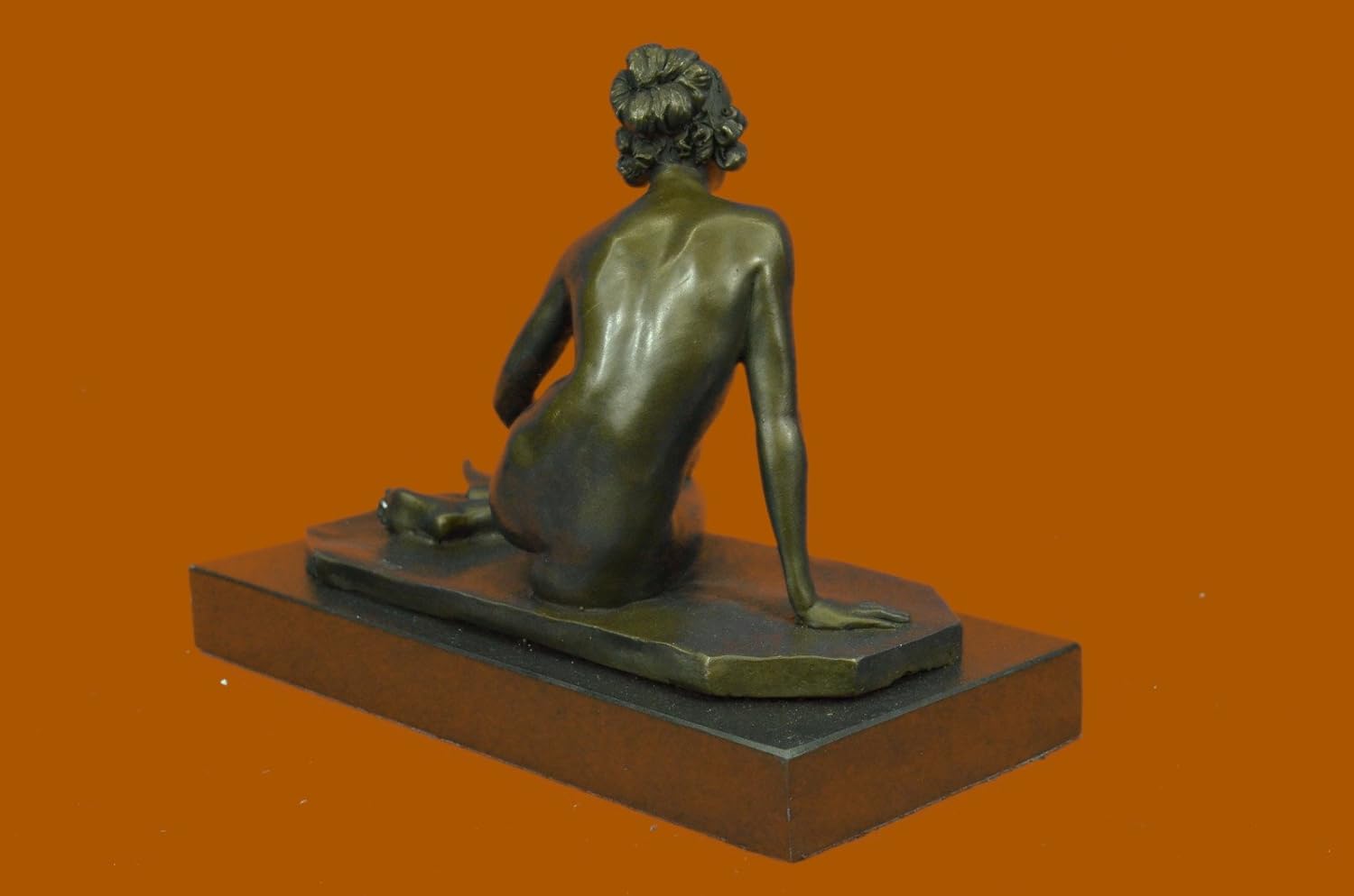 Elegant Signed by Milo Bronze Marble Statue Nude Female Bust Sculpture Figure
