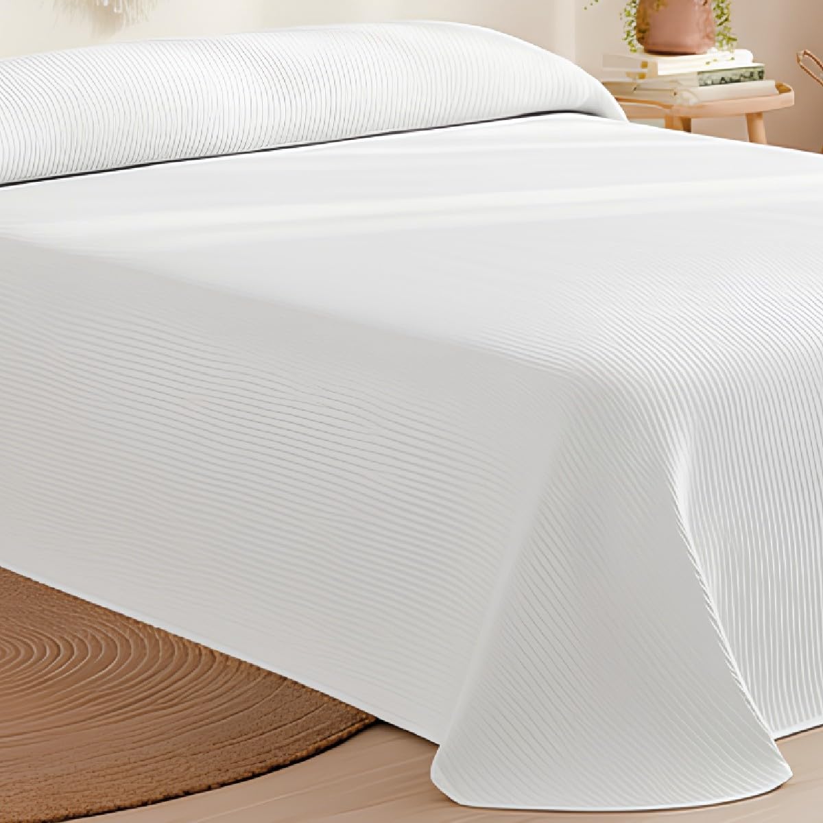 Colcha de Cama Piqué Blanca - Calidad Hotel - Tejido Poli Algodón - OekoTex Color Blanco Talla Cama 90/105
